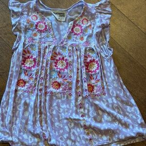 Savanna Jane Pale Lavender Embroidered Floral Top